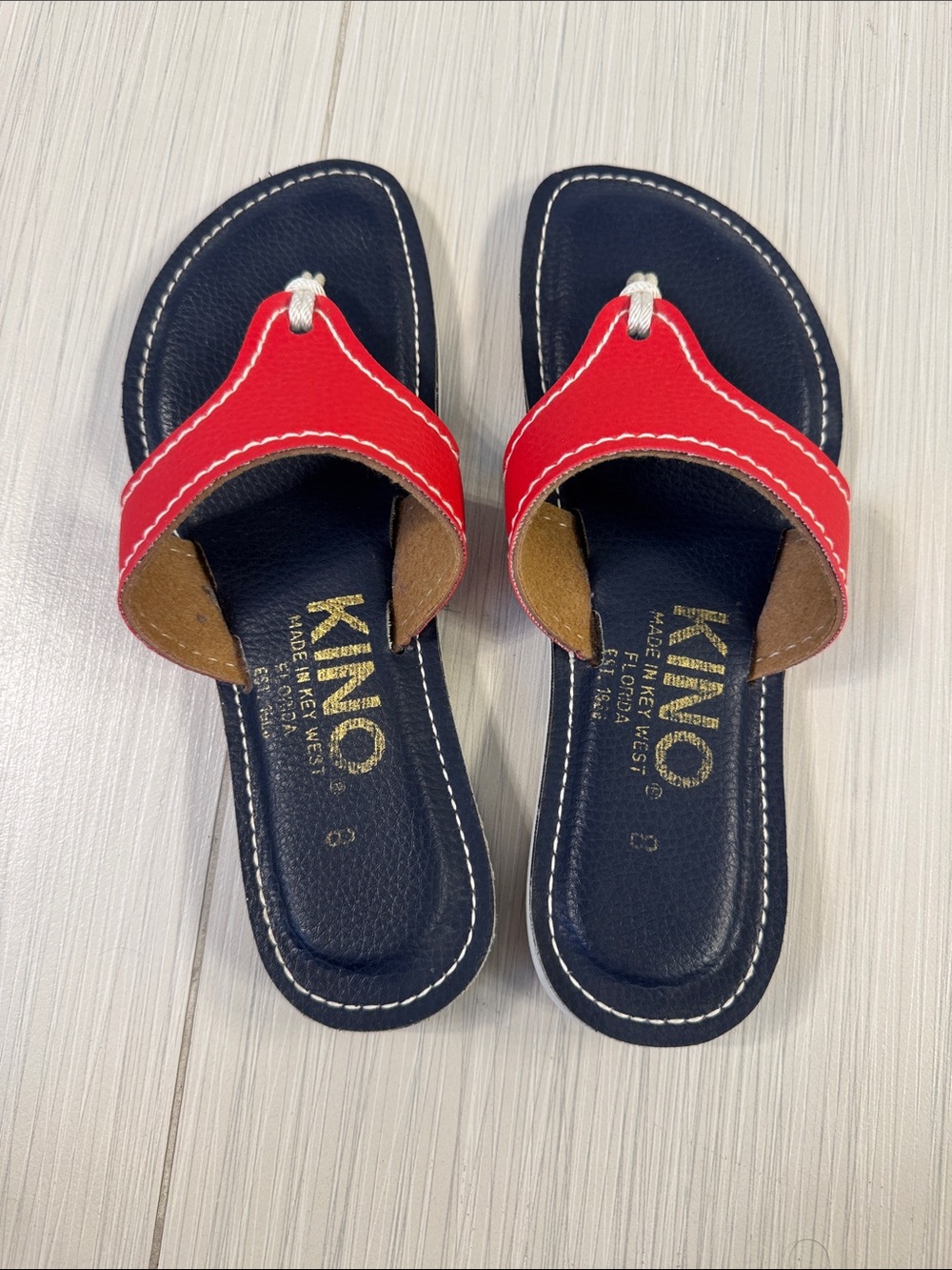 Kino Red and Navy Women’s Thong Sandals
